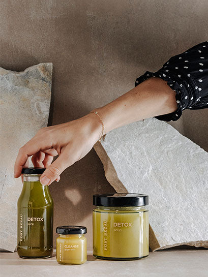 POST BEZAU JUICE Saft, Ginger Shot und Suppe aus der Detox Kur